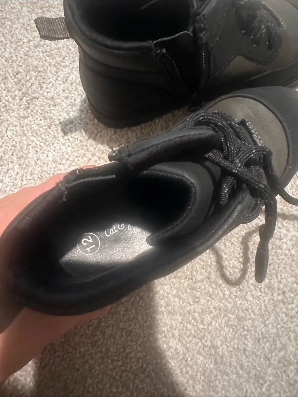 Cat & Jack Kids Black/grey Ankle Boots Size